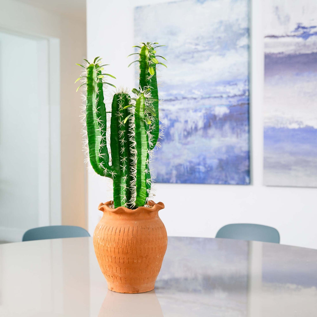 large indoor cactus plant pots 28” Artificial Cactus in Terracotta Planter