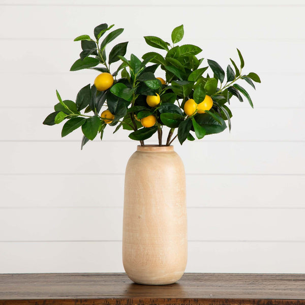 28" Artificial Lemon Stems - Set of 3