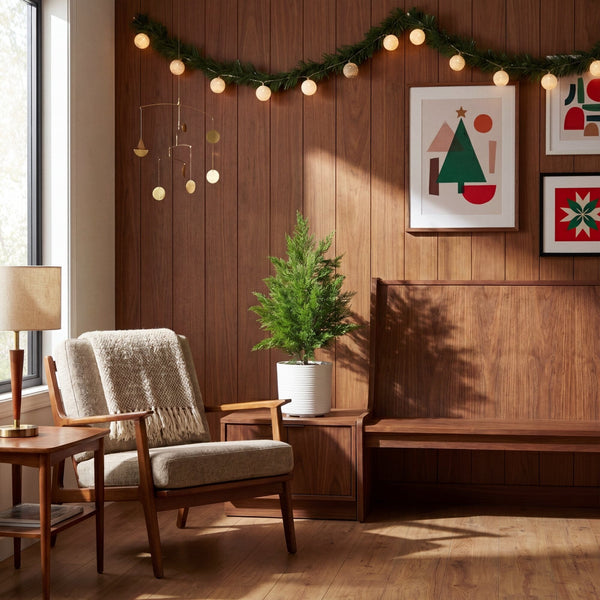 28” Artificial Real Touch Christmas Spruce Pine in White Decorative Planter