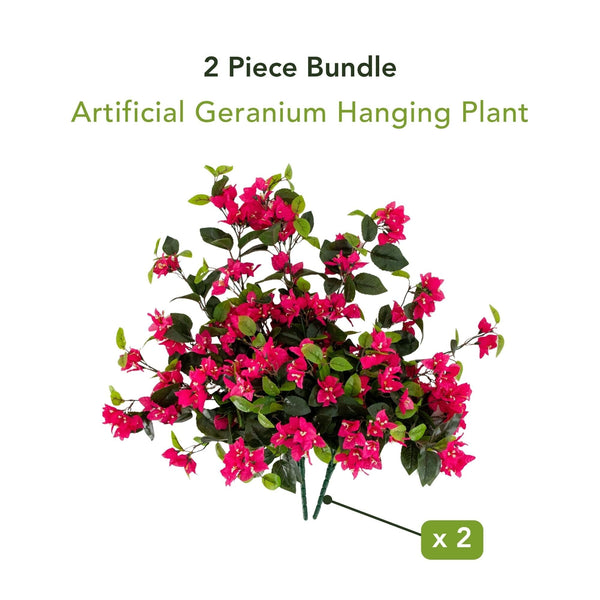 28” UV Resistant Artificial Bougainvillea Hanging  Plant (Indoor/Outdoor) - Set of 2