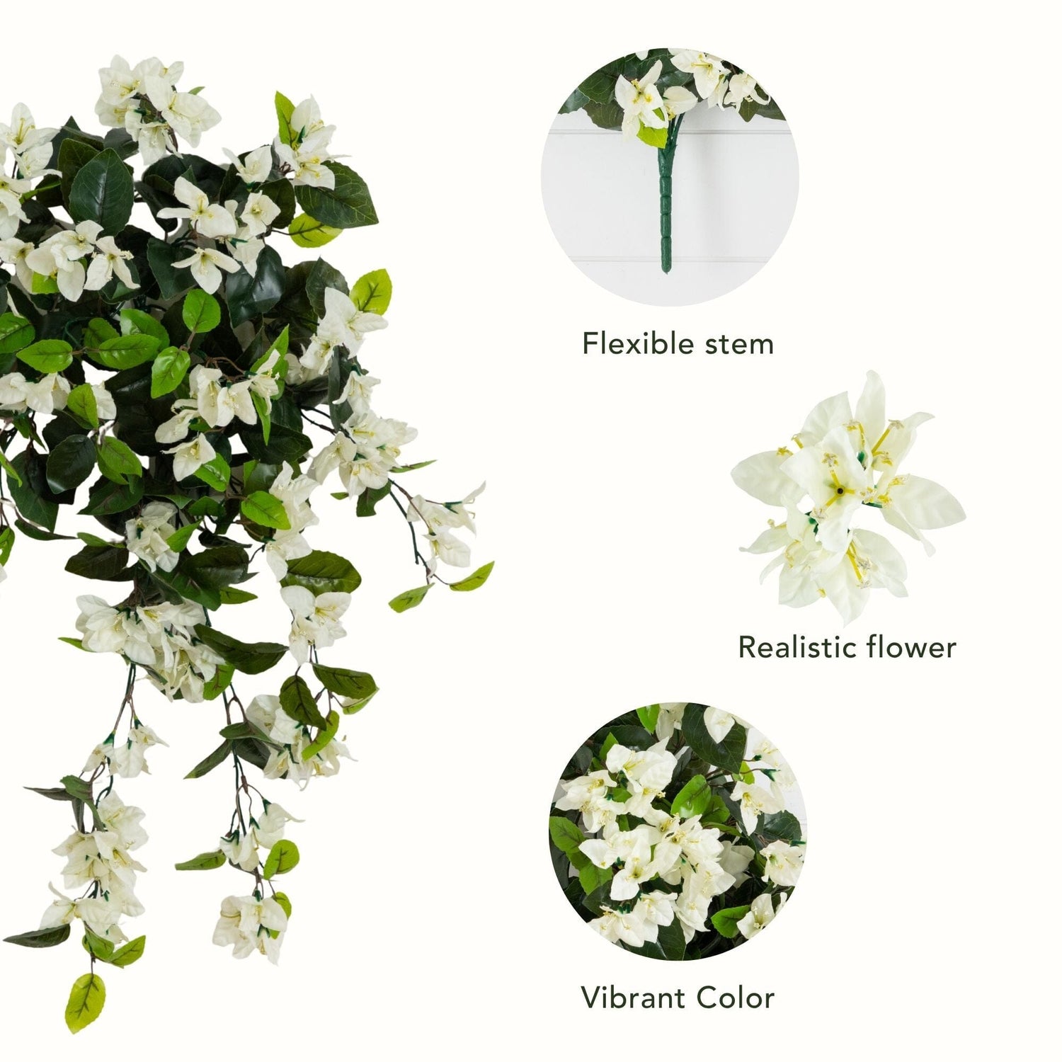 28” UV Resistant Artificial Bougainvillea Hanging  Plant (Indoor/Outdoor) - Set of 2