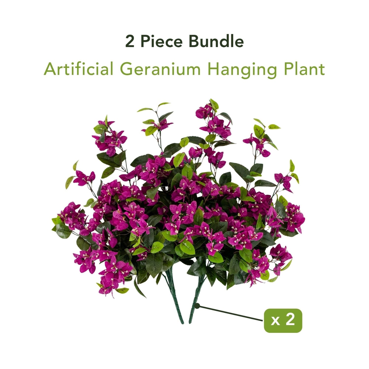 28” UV Resistant Artificial Bougainvillea Hanging  Plant (Indoor/Outdoor) - Set of 2