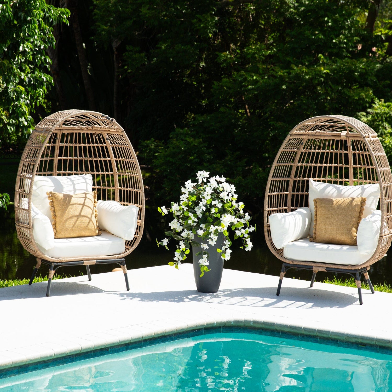 28” UV Resistant Artificial Bougainvillea Hanging  Plant (Indoor/Outdoor) - Set of 2