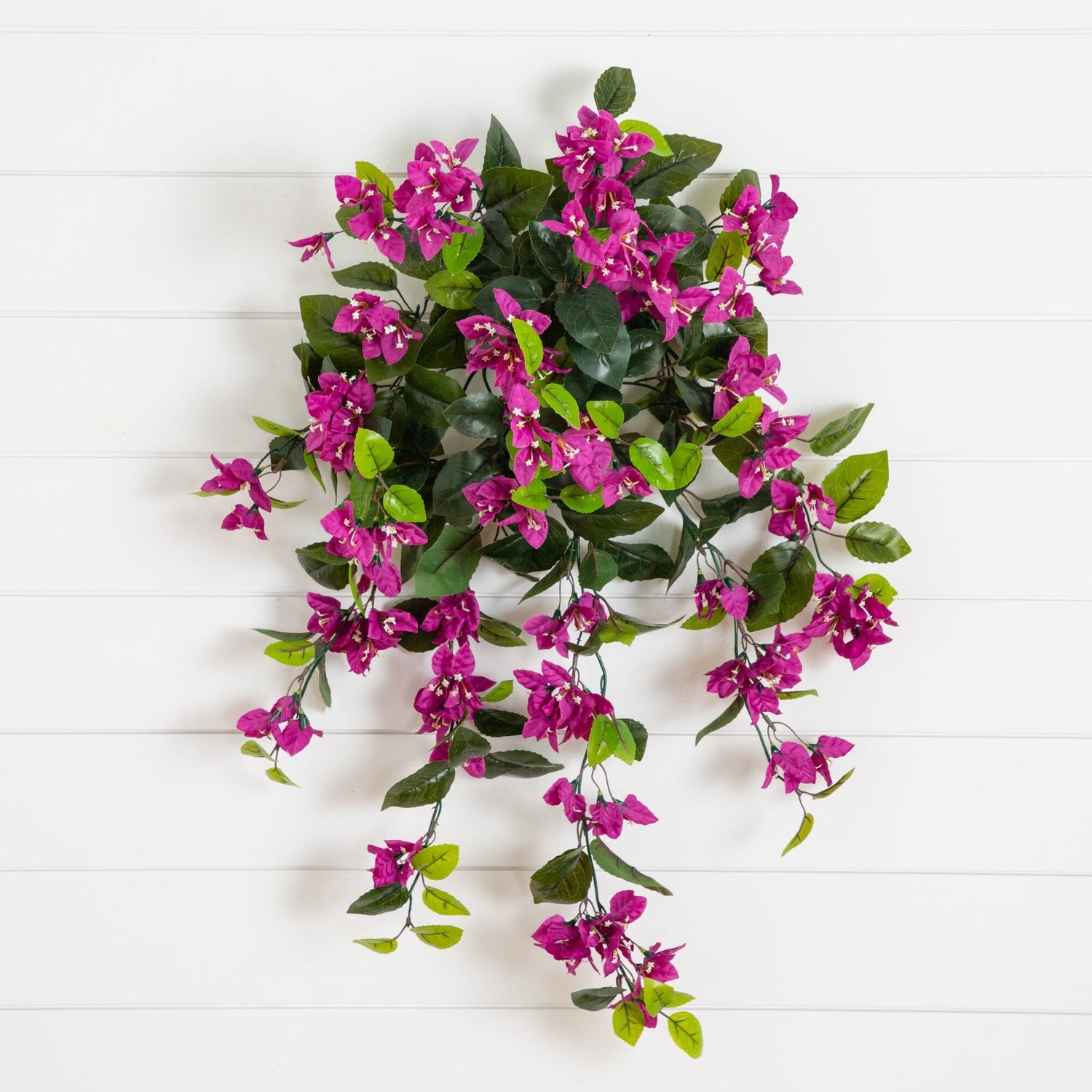 28” UV Resistant Artificial Bougainvillea Hanging  Plant (Indoor/Outdoor) - Set of 2
