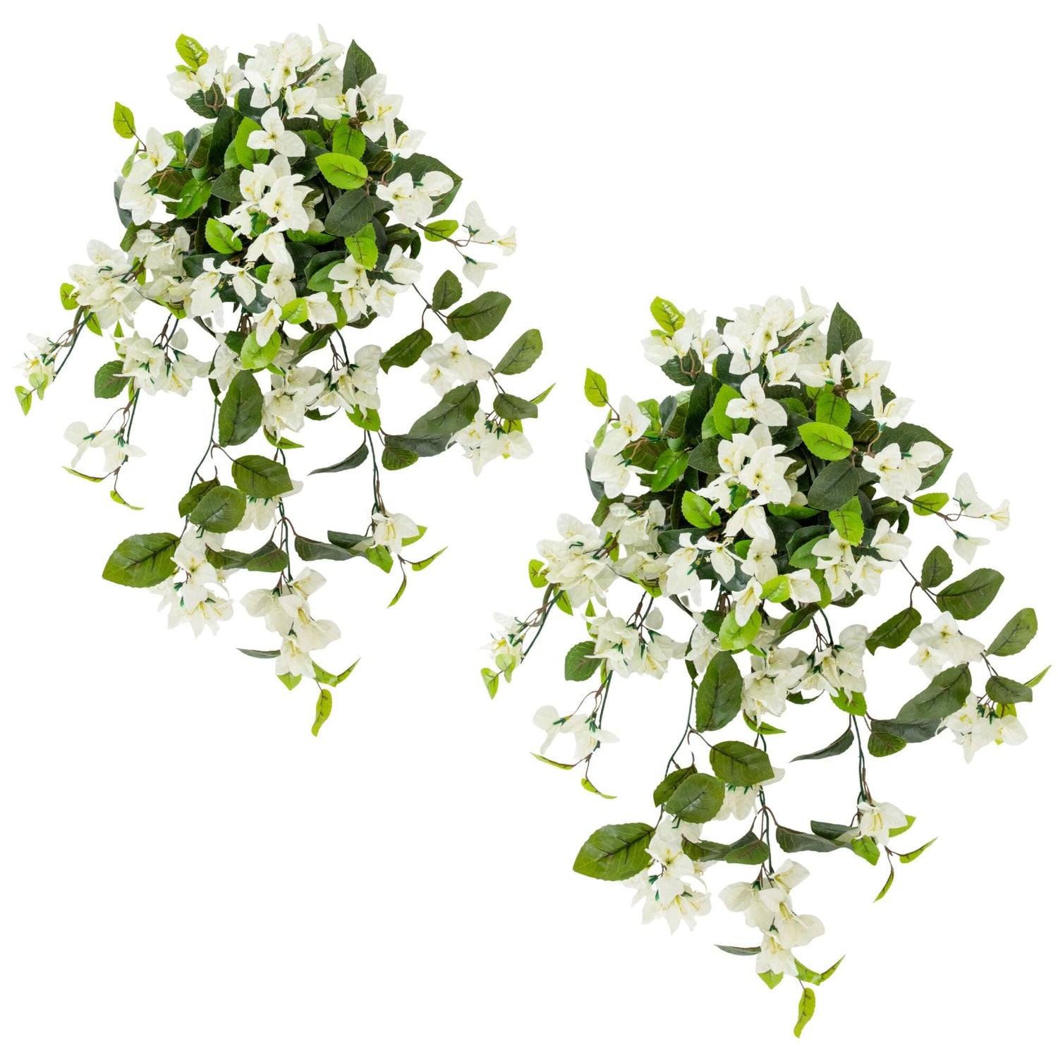 28” UV Resistant Artificial Bougainvillea Hanging  Plant (Indoor/Outdoor) - Set of 2