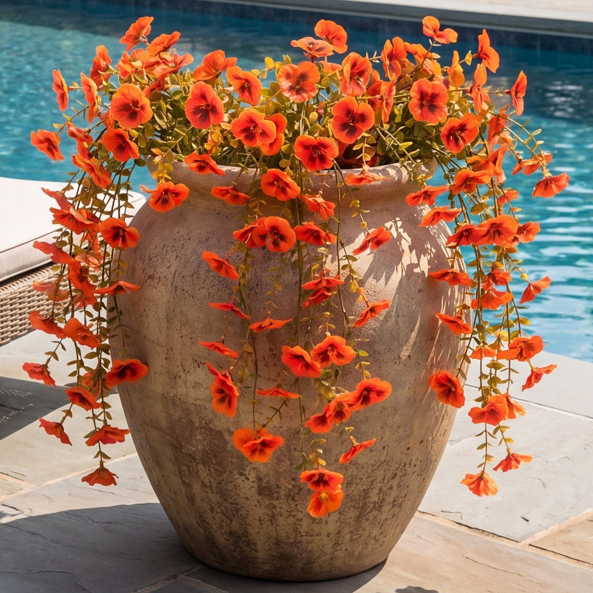 28" UV Resistant Autumn Artificial Fall Pansy Hanging Plant (Indoor/Outdoor) - Set of 4