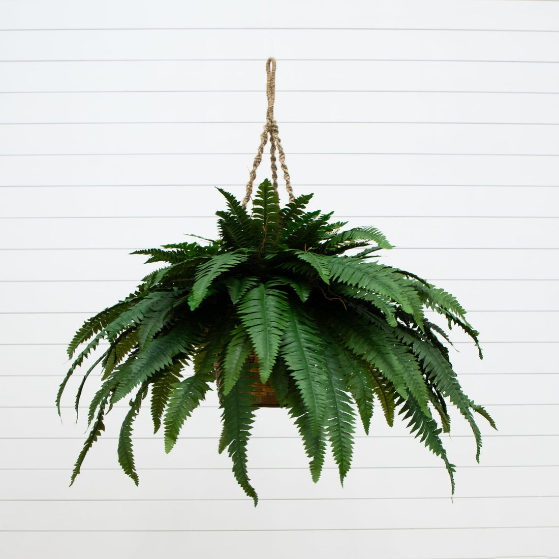 long fake hanging plant Double Giant Boston Fern Hanging Basket