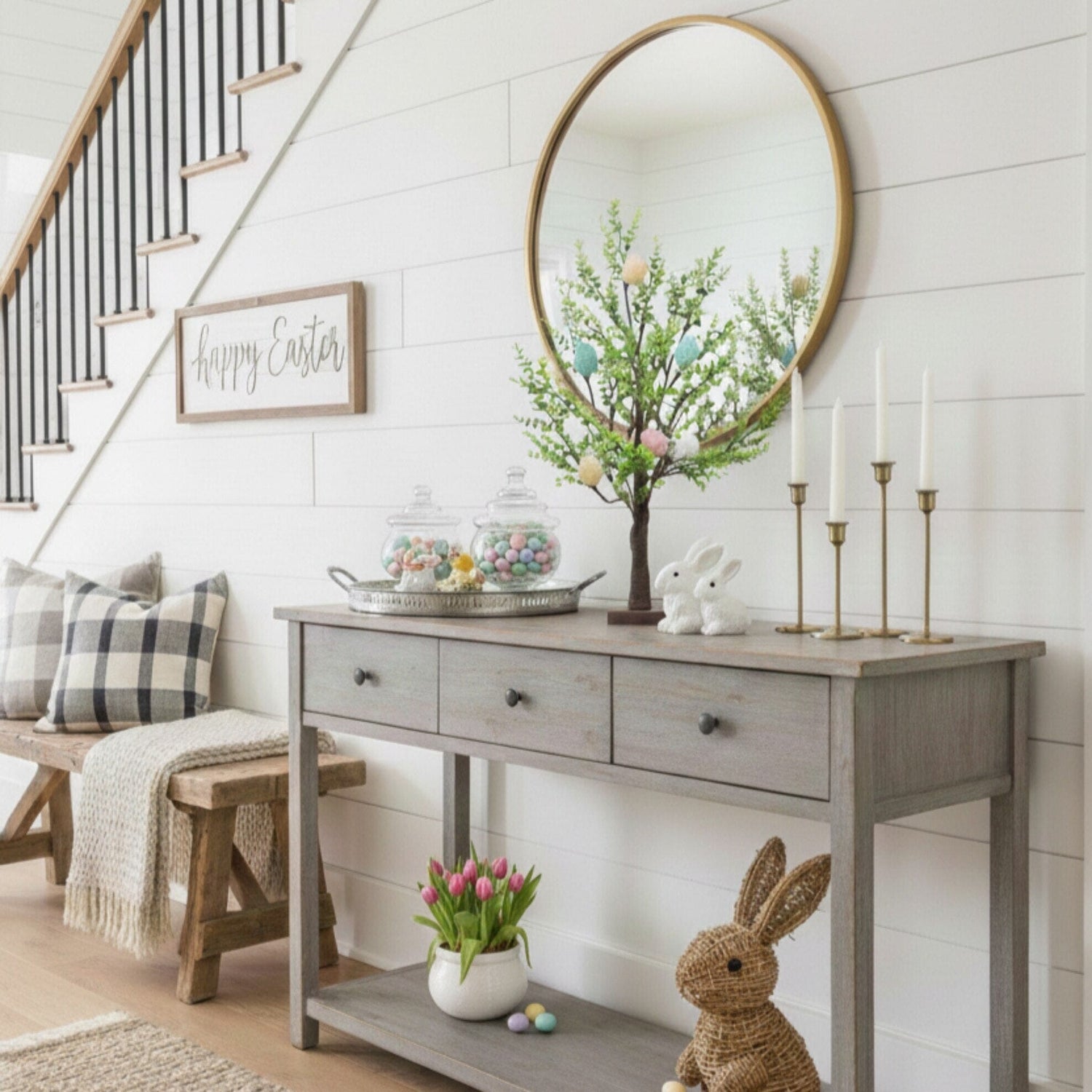 2' Pre-Lit Artificial Easter Egg Twig Tree with Greens and 24 Warm White LED Lights