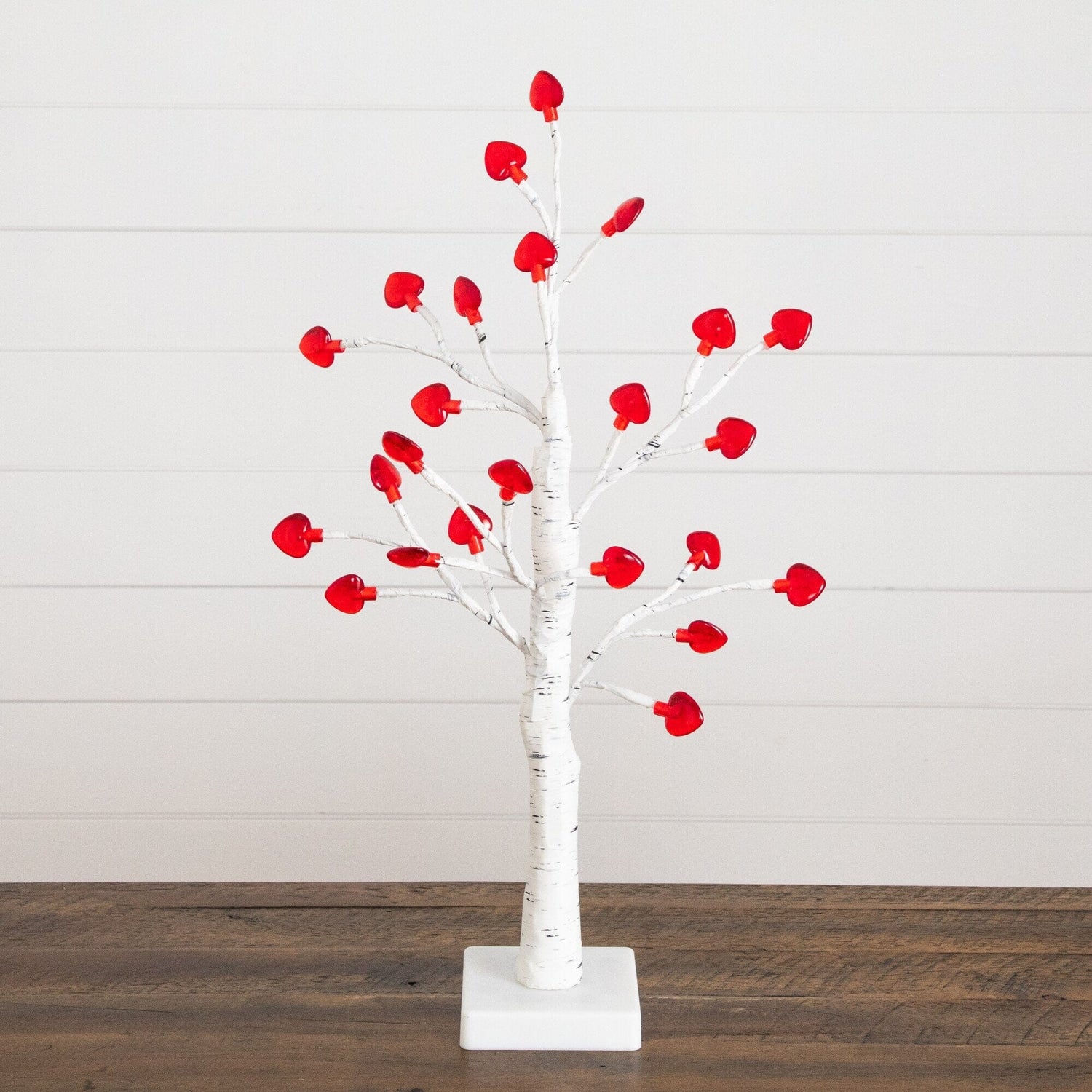 2' Pre-Lit Artificial Valentine's Day Twig Tree with 24 Red Heart-Shaped LED Lights