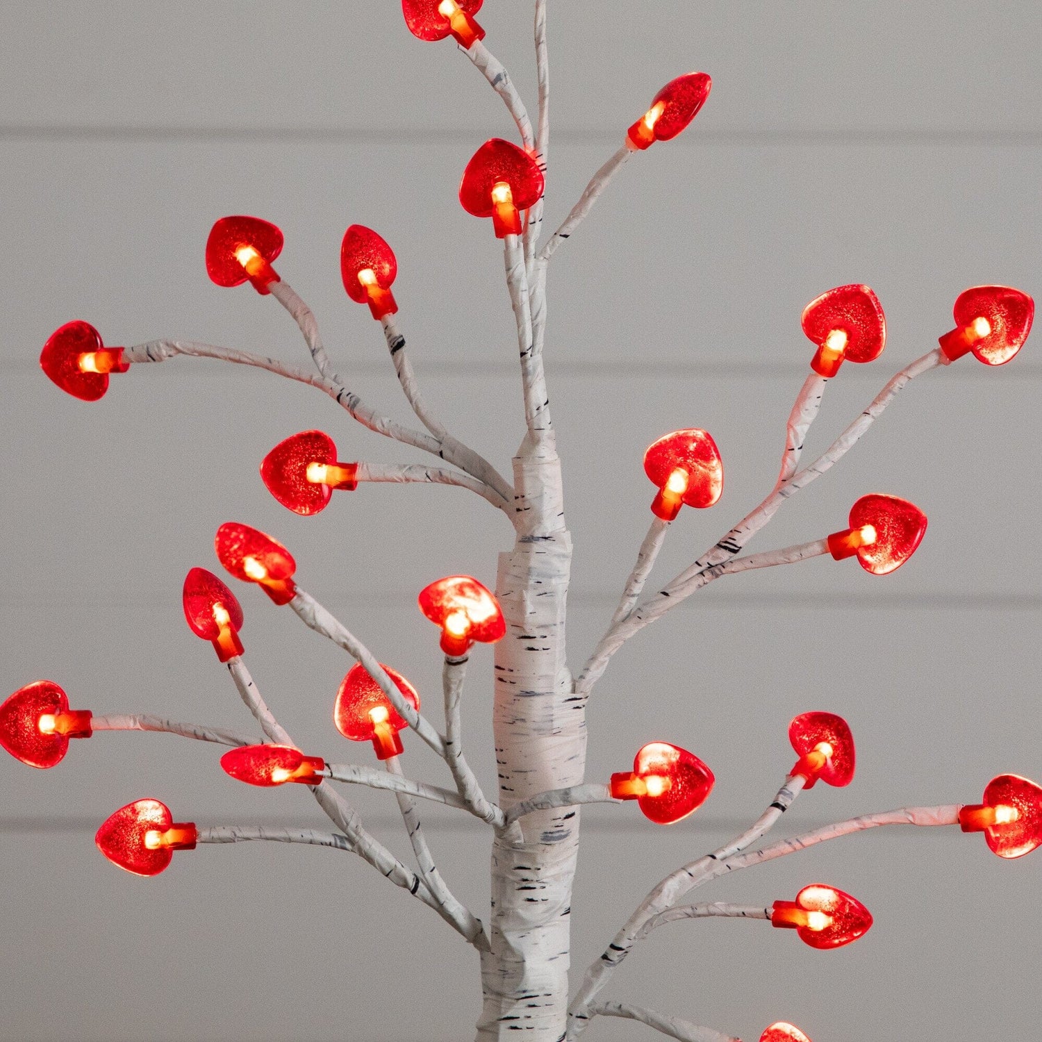 2' Pre-Lit Artificial Valentine's Day Twig Tree with 24 Red Heart-Shaped LED Lights