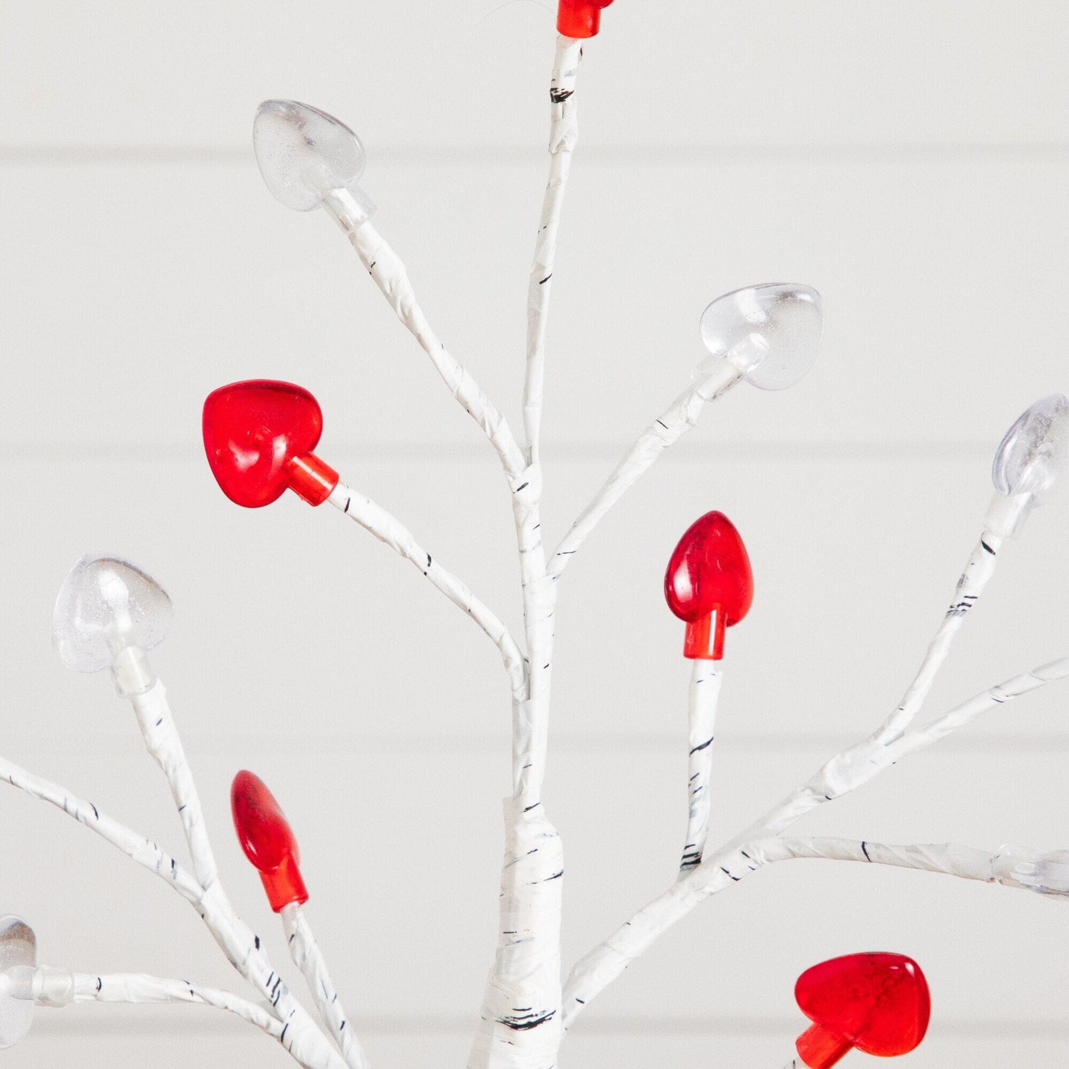 2' Pre-Lit Artificial Valentine's Day Twig Tree with 24 Red & White Heart-Shaped LED Lights