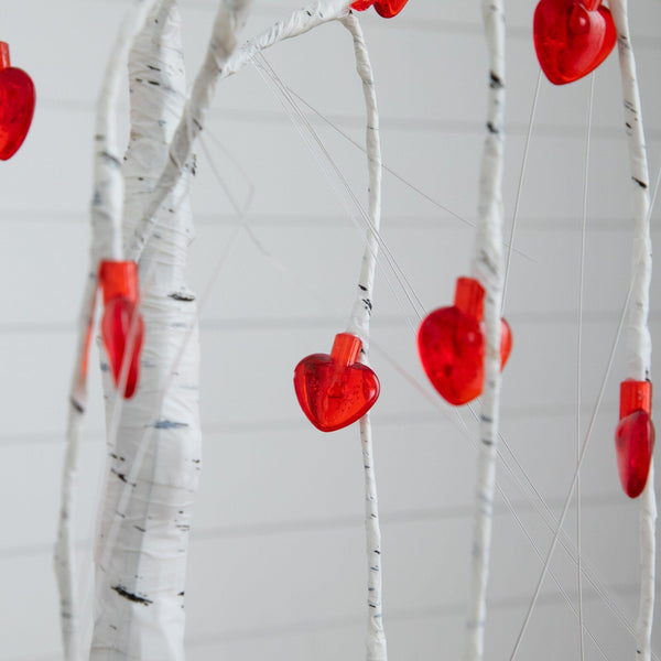2' Pre-Lit Artificial Valentine's Day Willow Tree with 24 Heart Shaped LED Lights