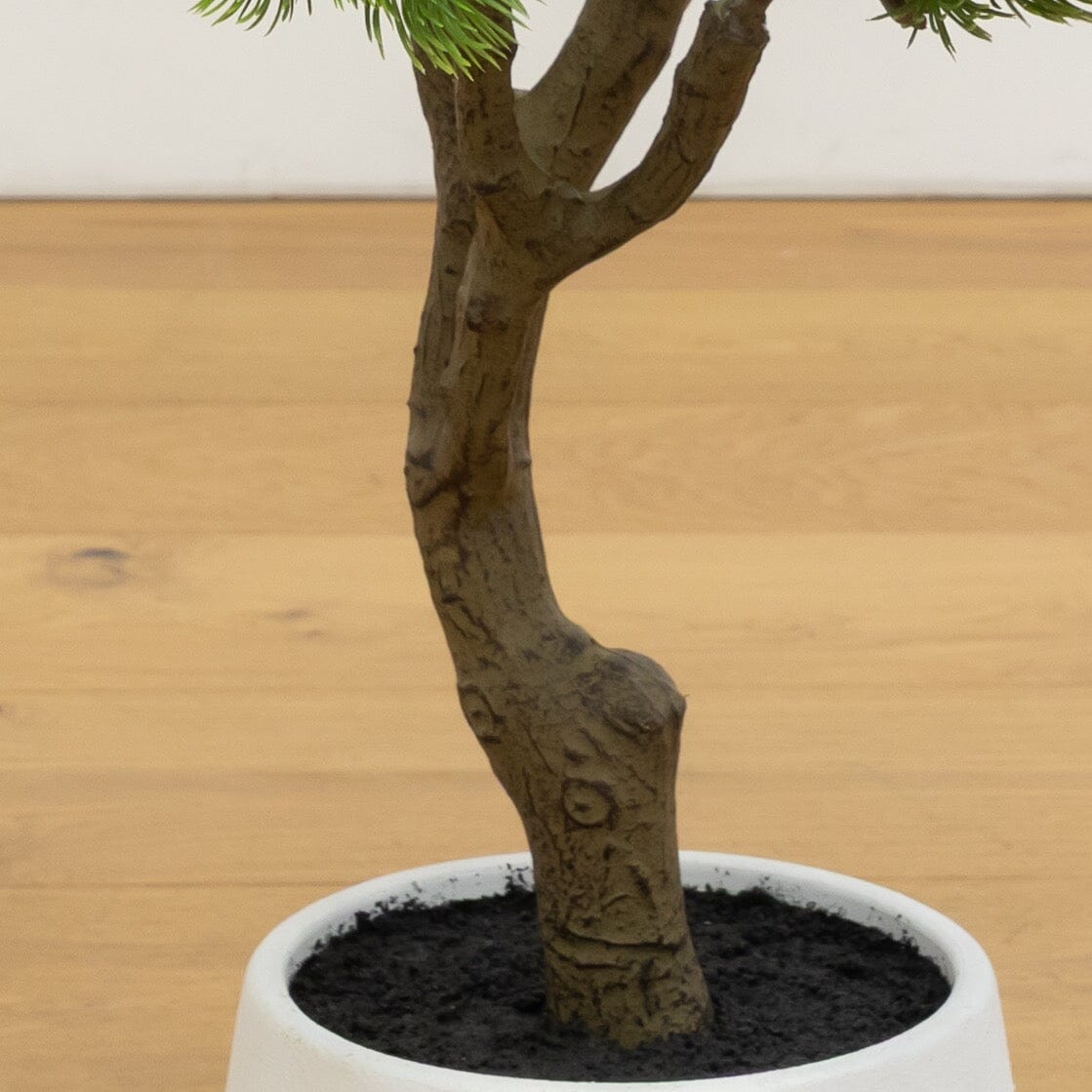 3’ Artificial Bonsai Style Cedar Tree in Decorative White Planter