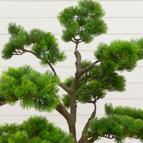 3’ Artificial Bonsai Style Cedar Tree in Decorative White Planter