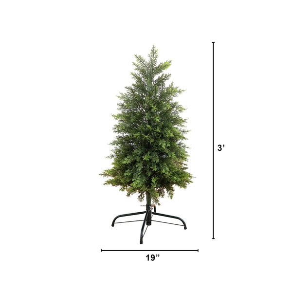 3’ Artificial Cedar Christmas Tree