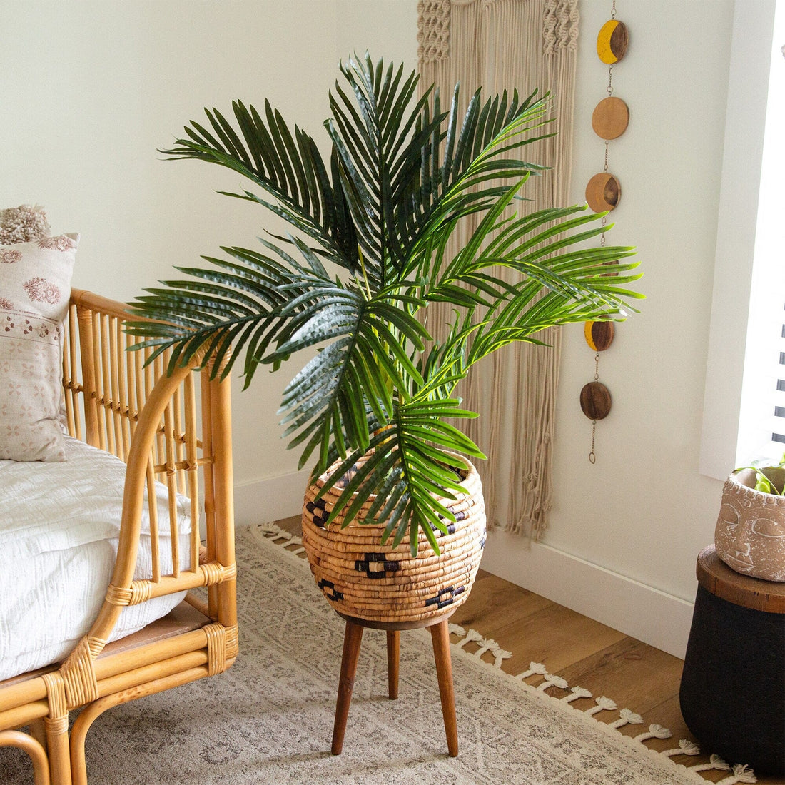 artificial palm plants with pots Nearly Natural 3-ft Artificial Golden Cane Palm Tree