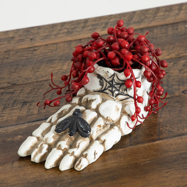 3” Artificial Halloween String of Pearls in Skeleton Foot Planter - Set of 2