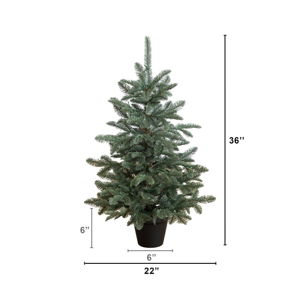 3' Artificial Pre-Lit Christmas Pine Tree with 118 LED Lights