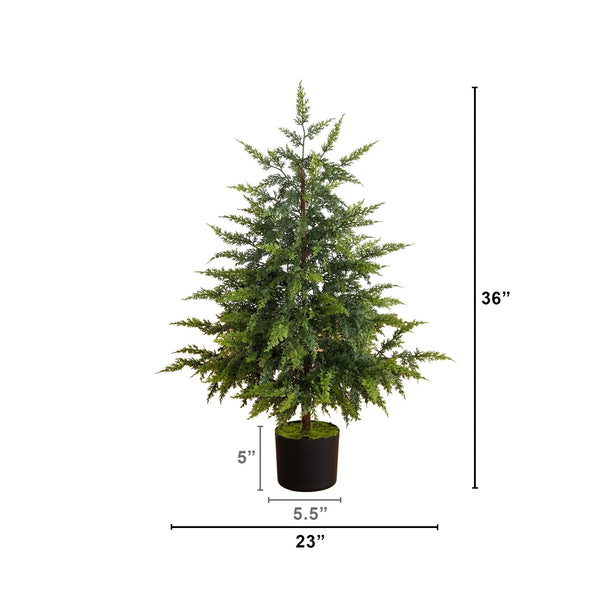 3' Artificial Real Touch Cedar Christmas Tree