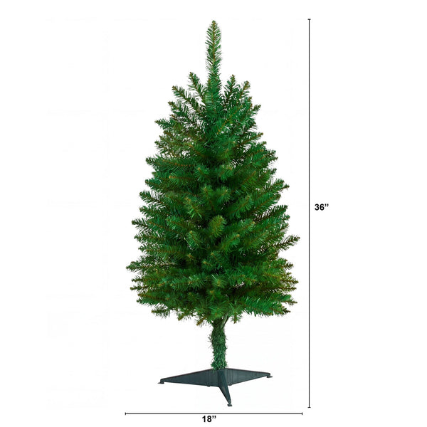3’ Artificial Slim Green Mountain Pine Christmas Tree