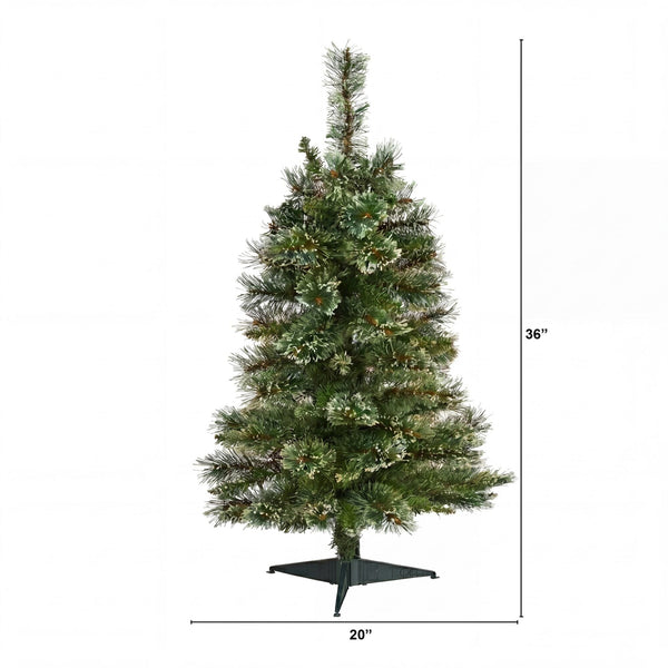 3’ Artificial Wisconsin Slim Snow Tip Pine Christmas Tree