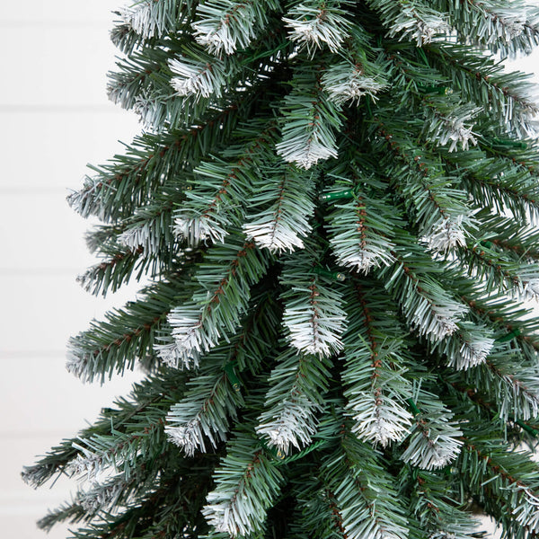 3' 4' 5' Pre-Lit Frosted Artificial Christmas Tree Set with Warm LED Lights - Set of 3