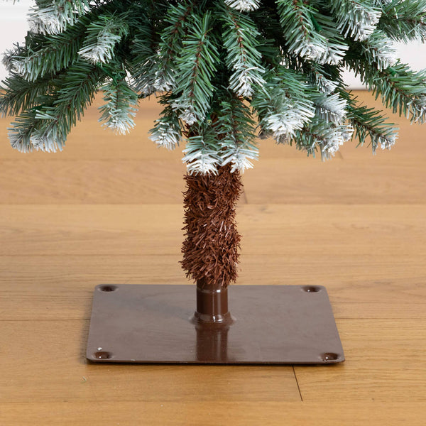 3' 4' 5' Pre-Lit Frosted Artificial Christmas Tree Set with Warm LED Lights - Set of 3