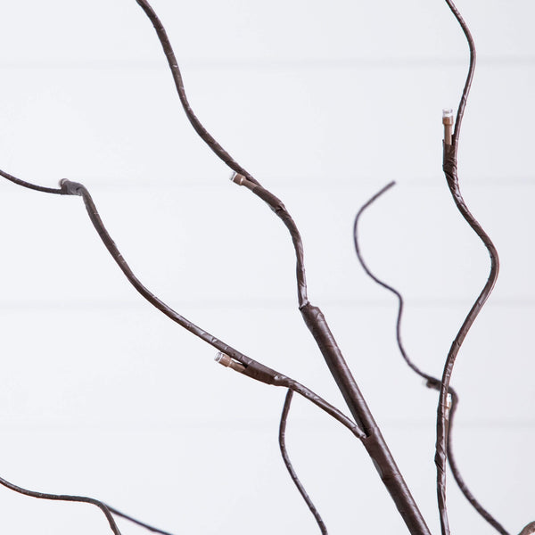 3' 5' 6' Artificial Brown Birch Trees with Warm White LED Lights - Set of 3