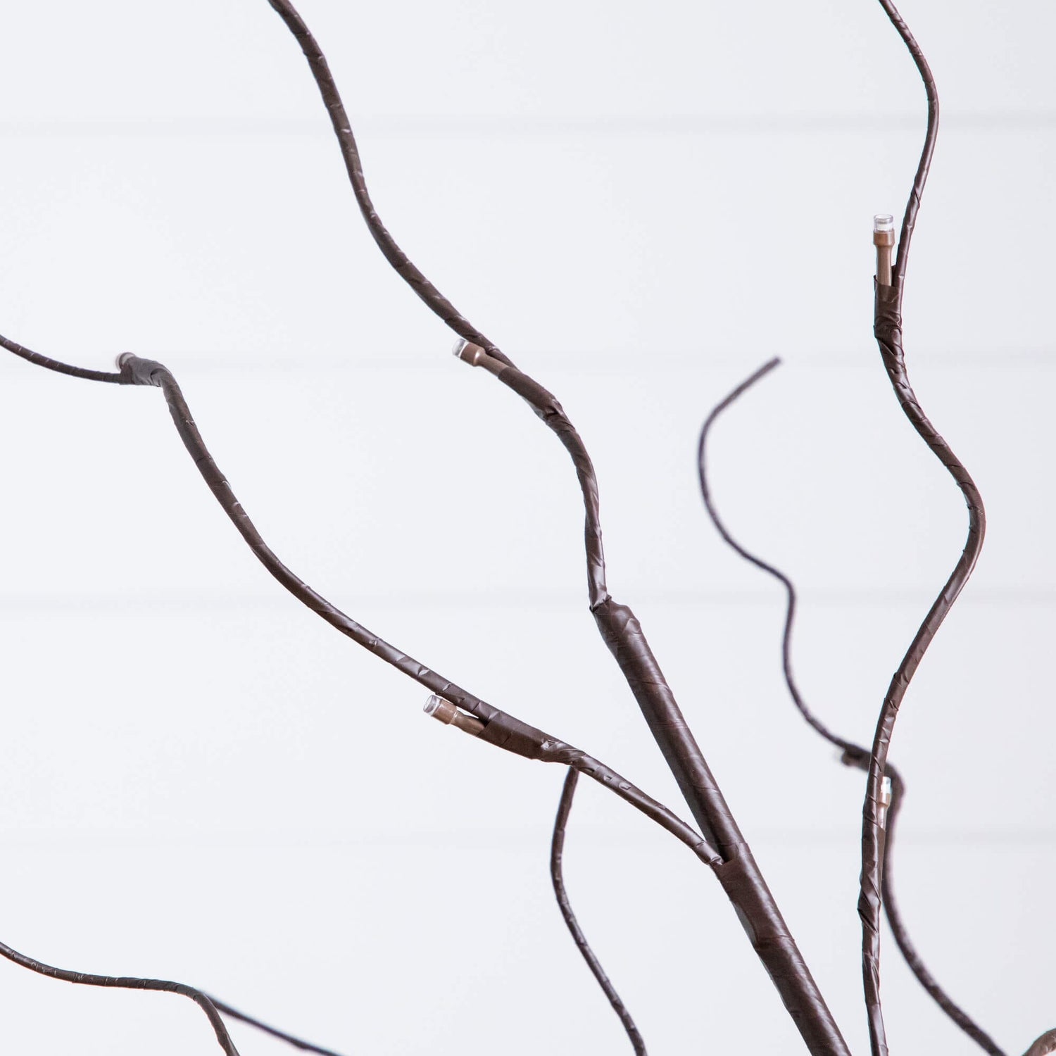 3' 5' 6' Artificial Brown Birch Trees with Warm White LED Lights - Set of 3
