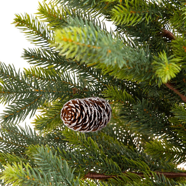 3' Artificial Balsam Fir Christmas Tree with Pine Cones in Jute Wire Planter