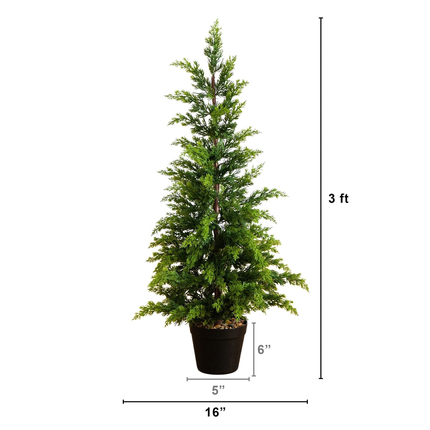 3' Artificial Cypress Topiary Christmas Tree