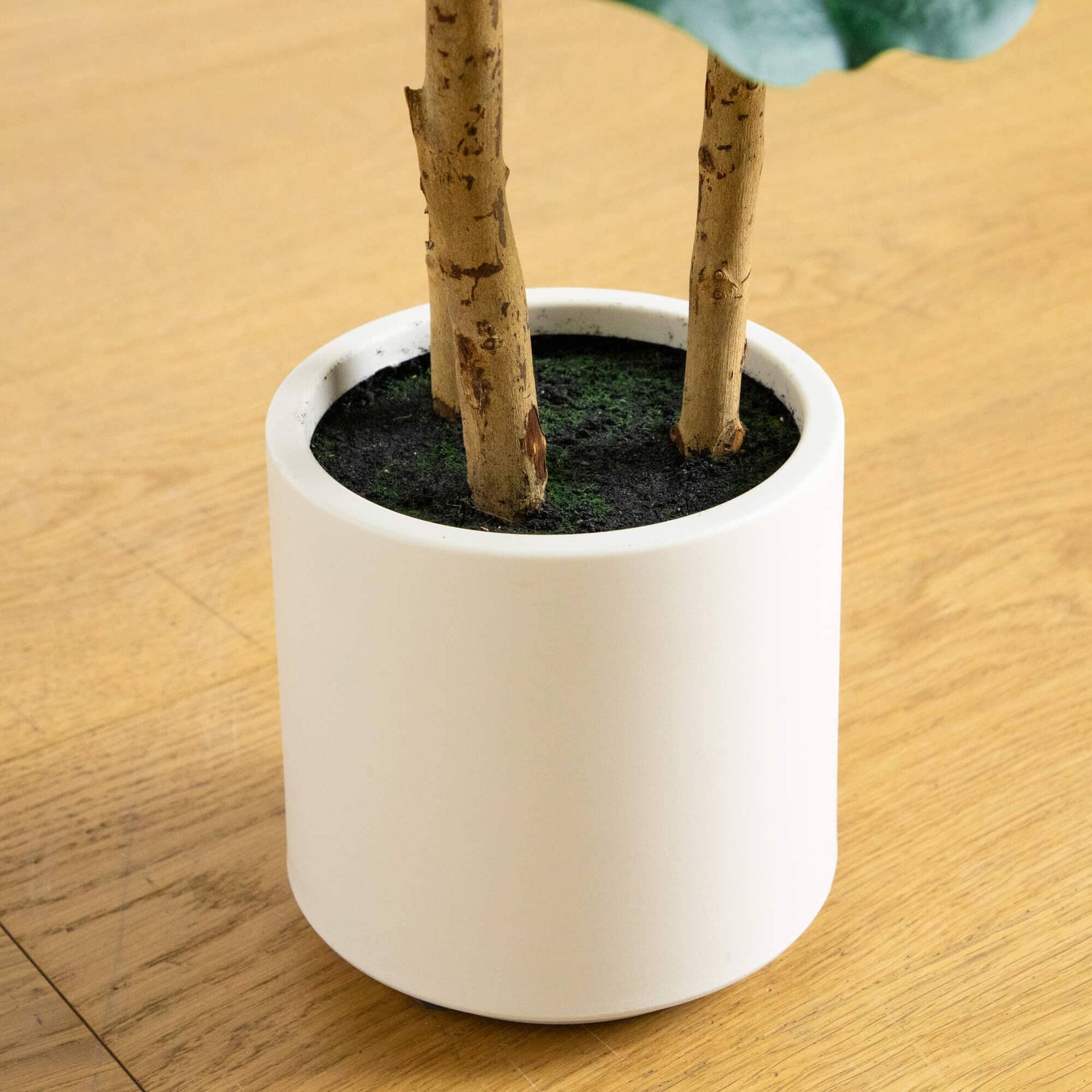 3' Artificial Fiddle Leaf Tree in Decorative White Planter