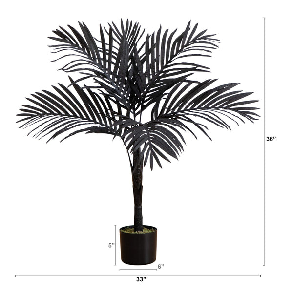 3' Artificial Halloween Black Golden Cane Tree