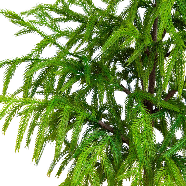 3' Artificial Real Touch Norfolk Island Pine in Metal Tin Planter with Natural Look