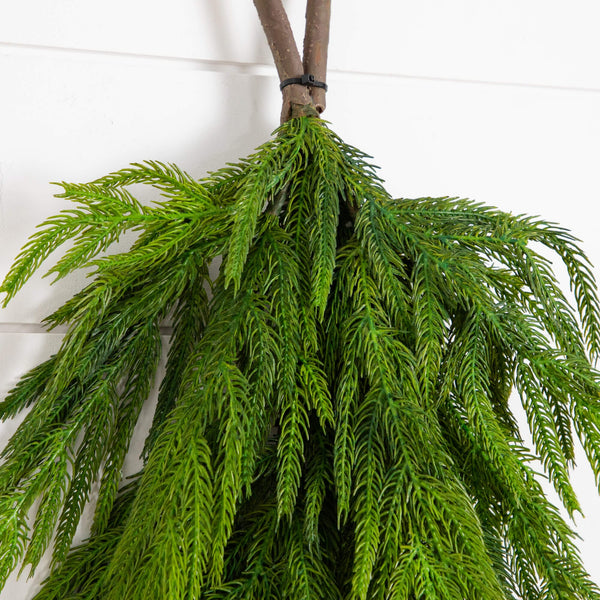 3' Artificial Real Touch Norfolk Island Pine Teardrop with Natural Look
