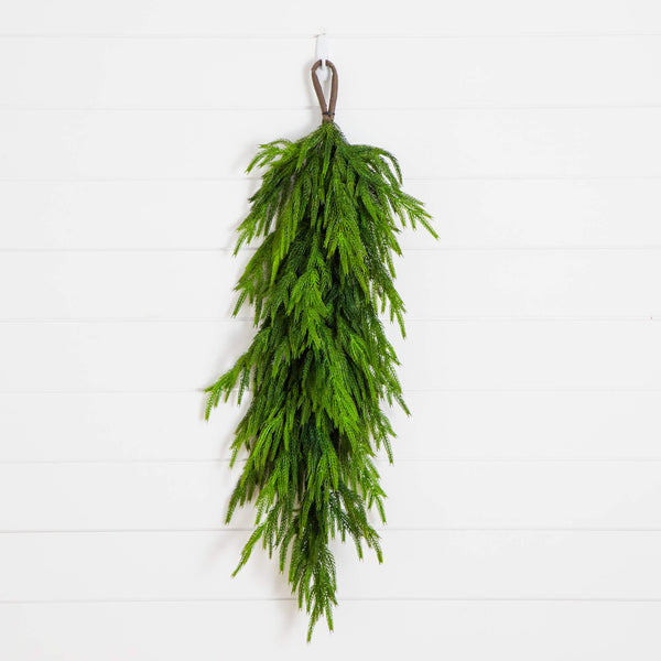 3' Artificial Real Touch Norfolk Island Pine Teardrop with Natural Look