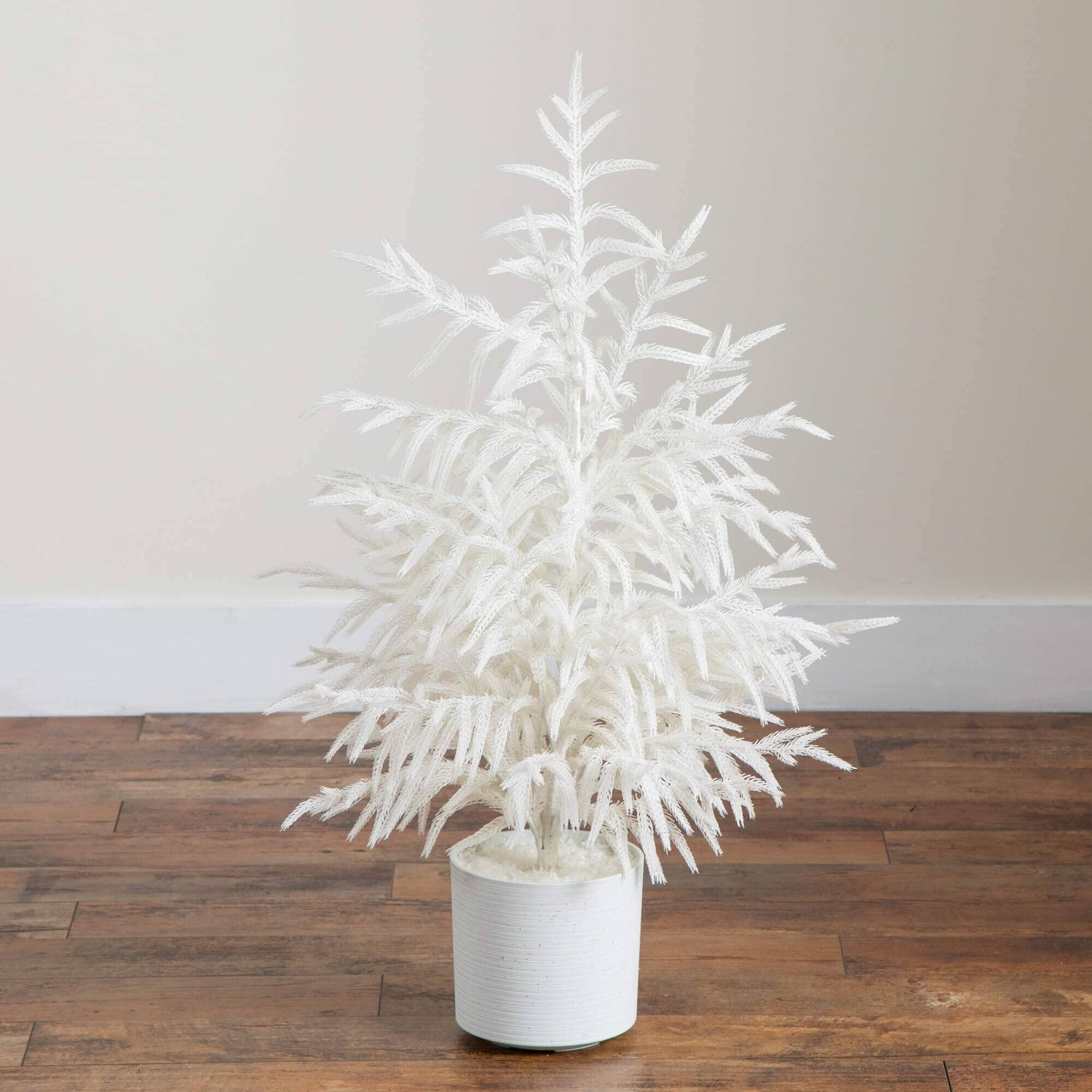 3' Artificial Real Touch White Norfolk Island Pine Christmas Tree with Natural Look