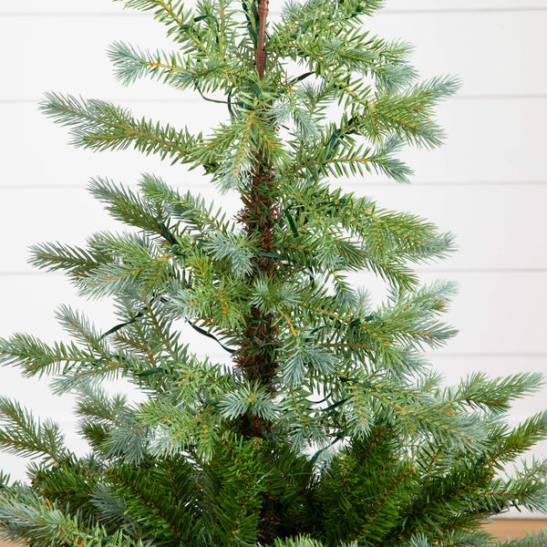 3' Pre-Lit Artificial Christmas Tree in Jute Wire Planter with 30 Warm White LED Lights