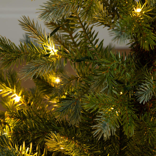 3' Pre-Lit Artificial Christmas Tree in Jute Wire Planter with 30 Warm White LED Lights