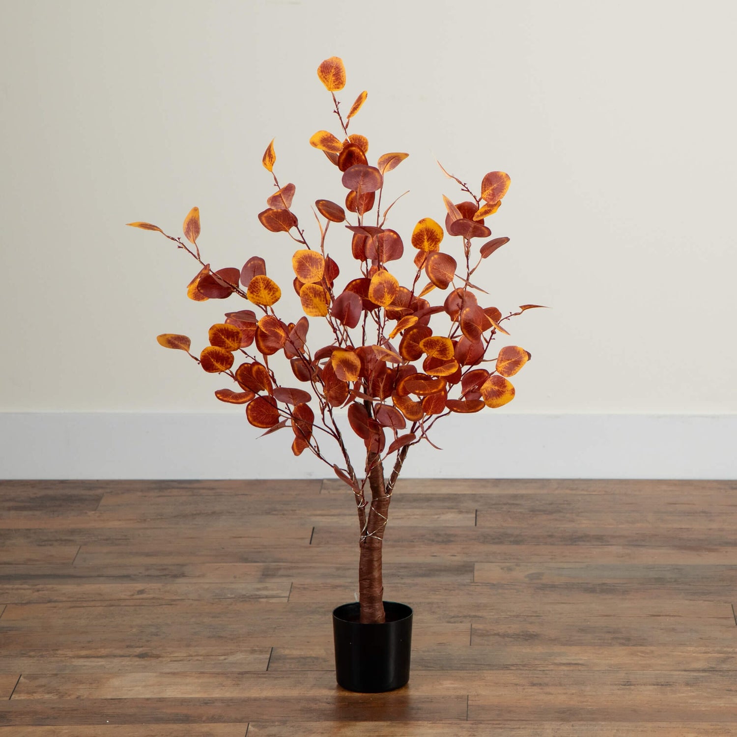 3' Pre-Lit Autumn Eucalyptus Artificial Fall Tree with 80 Warm White LED Lights