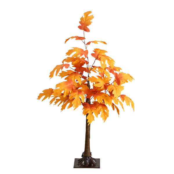 3' Pre-Lit Autumn Maple Artificial Fall Tree with 80 Warm White LED Lights