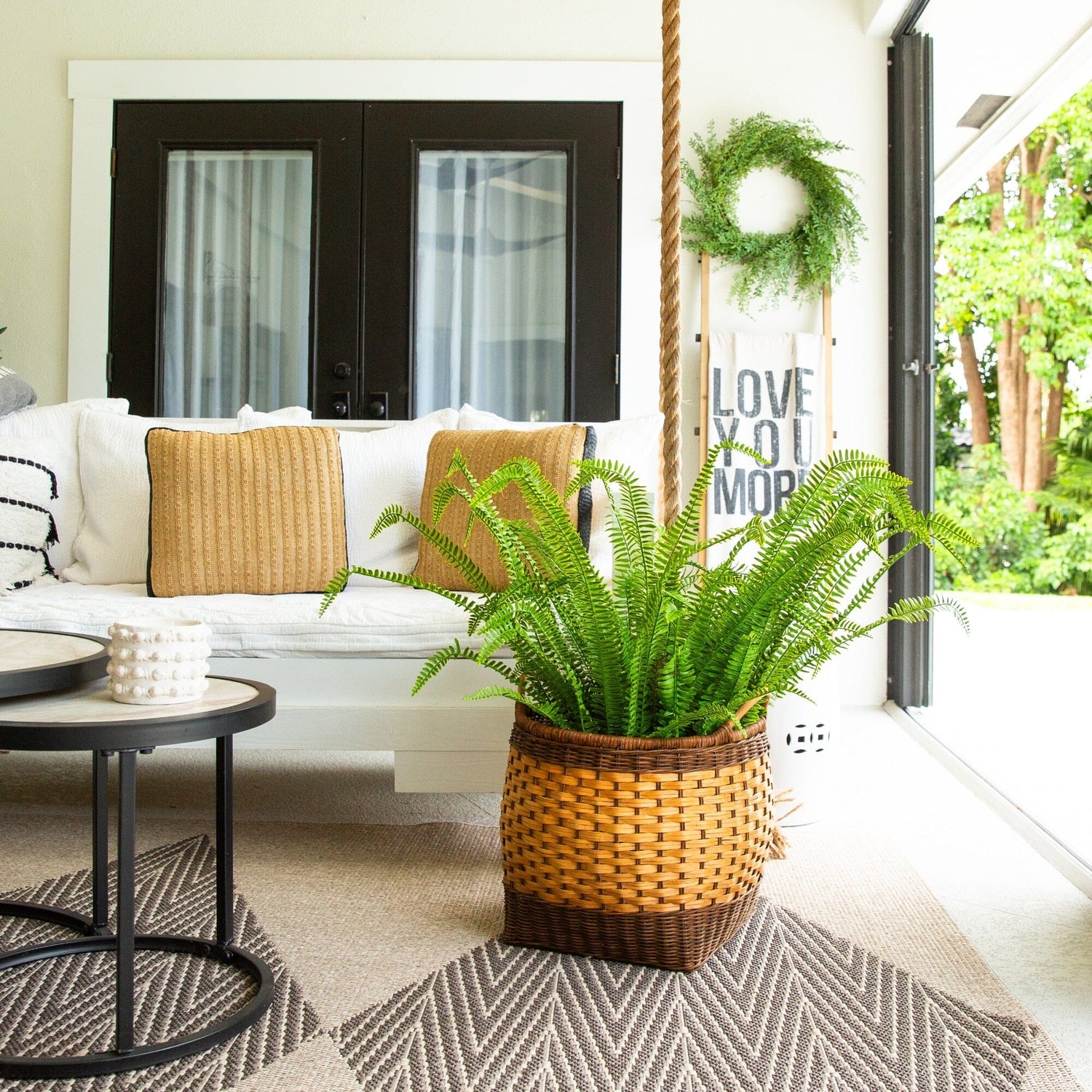 3' UV Resistant Artificial Real Touch Boston Fern Plant (Indoor/Outdoor)