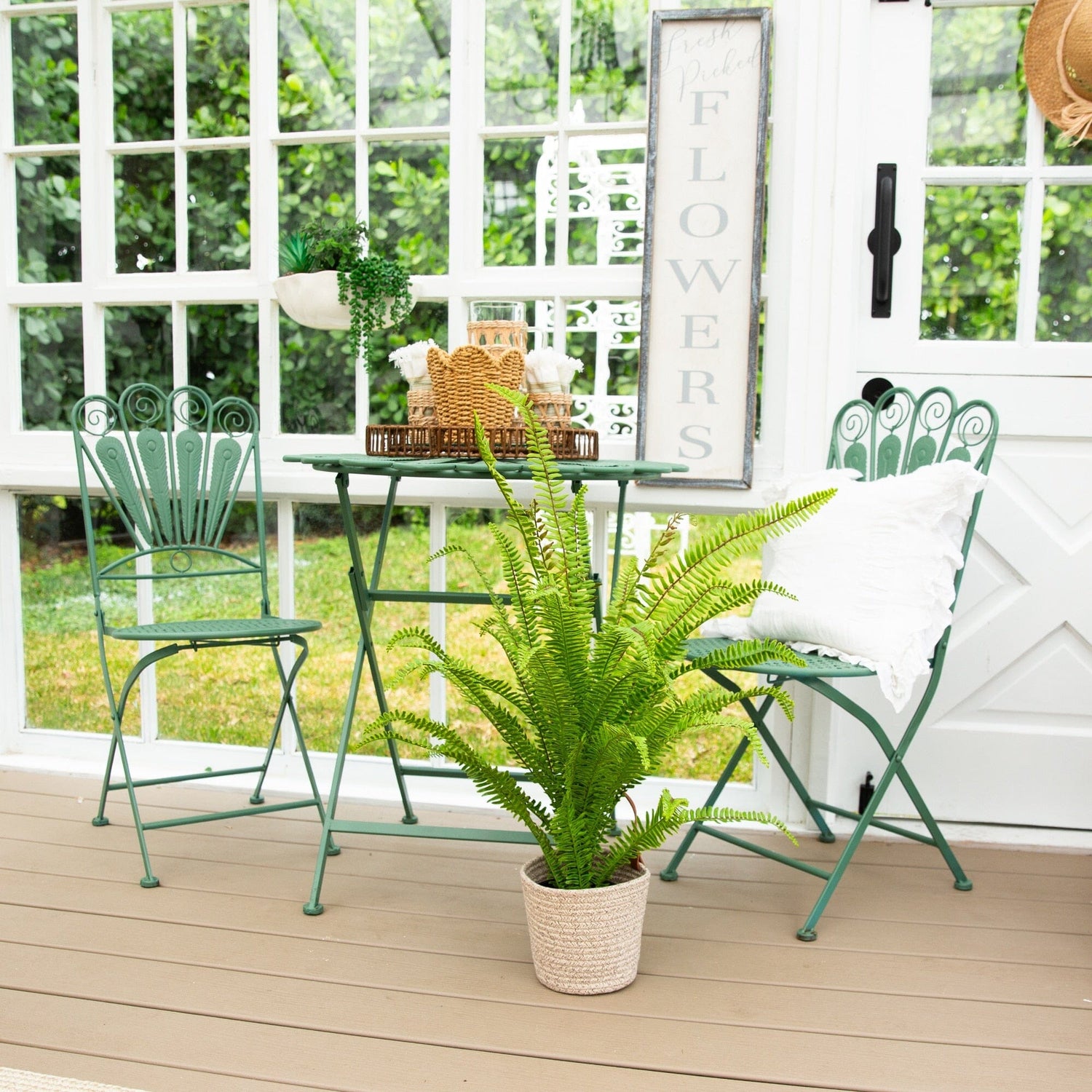 3' UV Resistant Artificial Real Touch Boston Fern Potted Plant (Indoor/Outdoor)