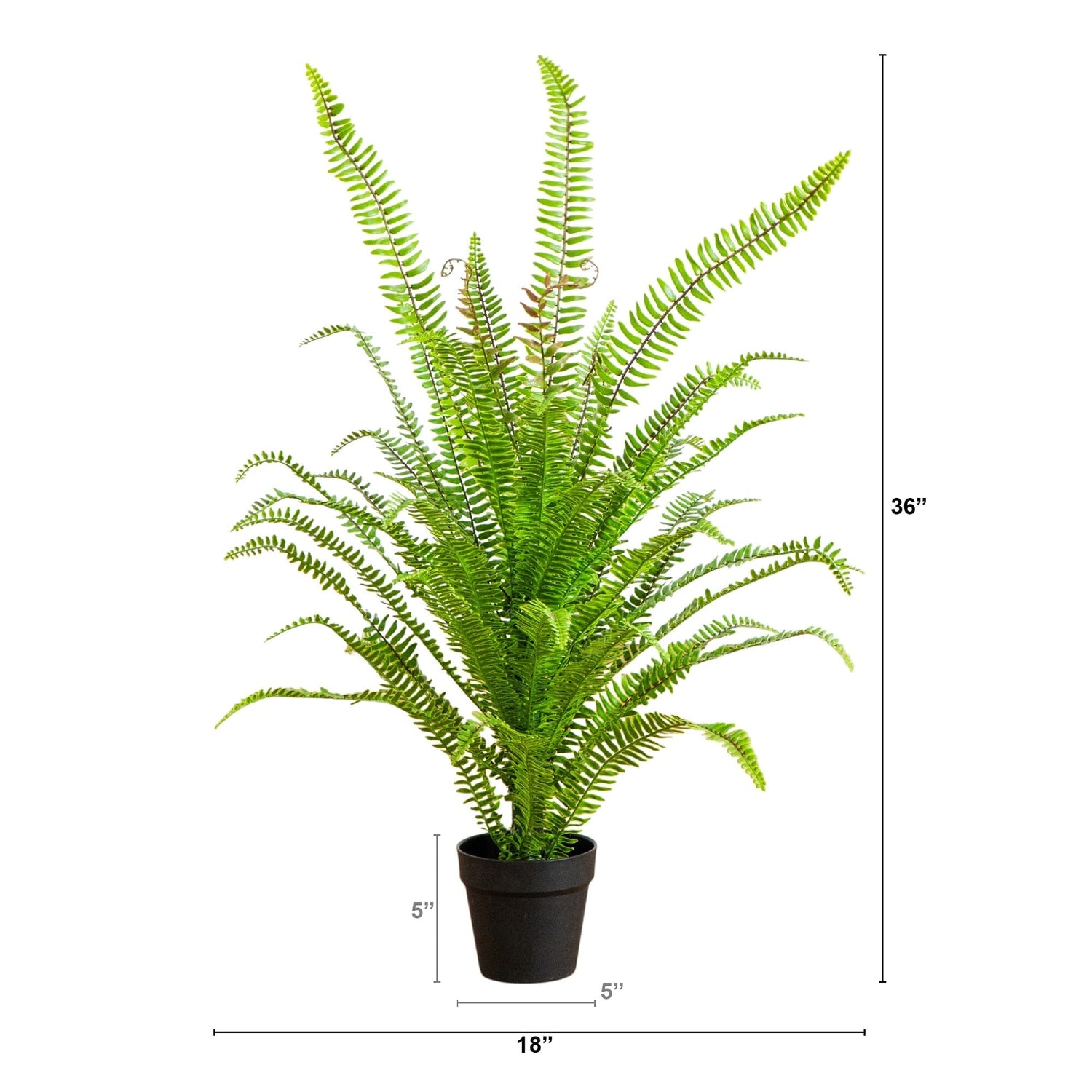 3' UV Resistant Artificial Real Touch Boston Fern Potted Plant (Indoor/Outdoor)