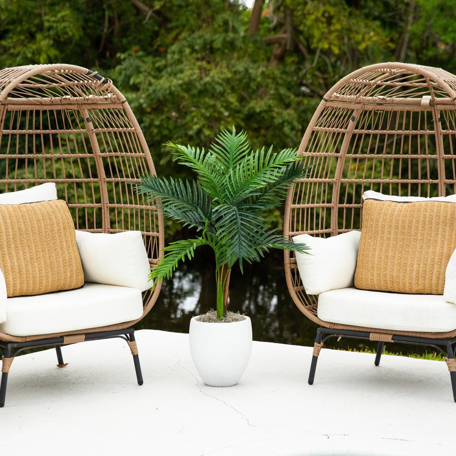 3' UV Resistant Artificial Double Robellini Palm Tree (Indoor/Outdoor)