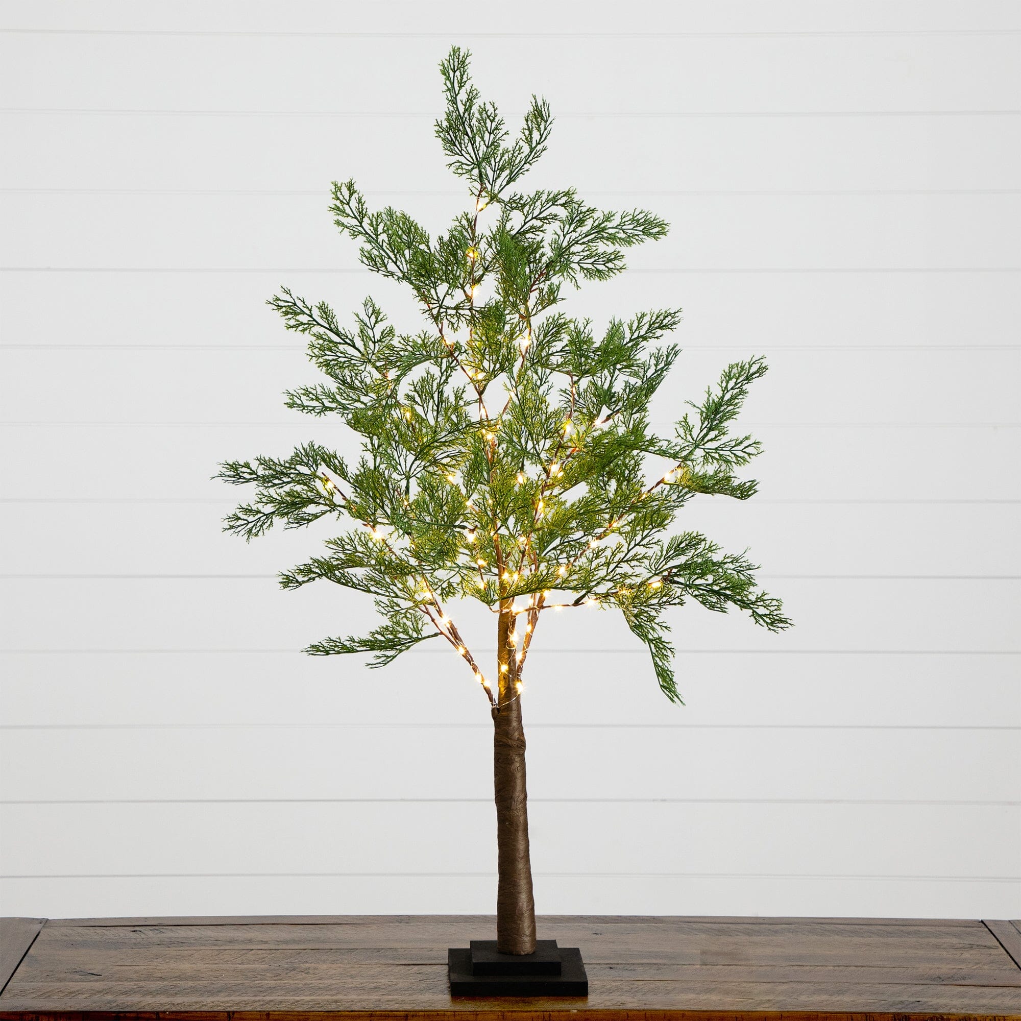 3’ Lighted Artificial Cypress Tree with 120 Warm White LED Lights ...