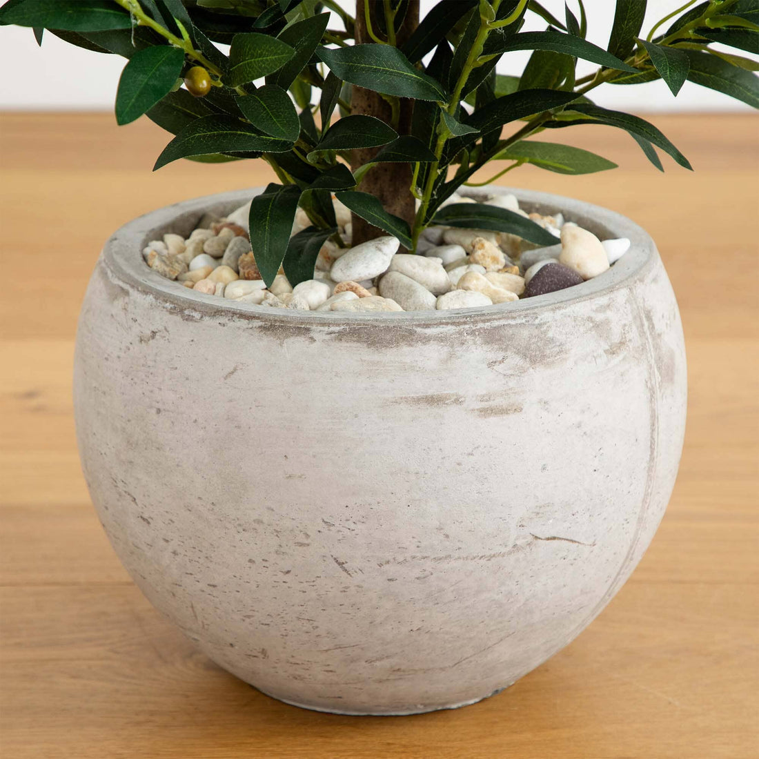 3' Olive Cone Topiary Artificial Tree in Sand Stone Planter UV Resistant (Indoor/Outdoor)