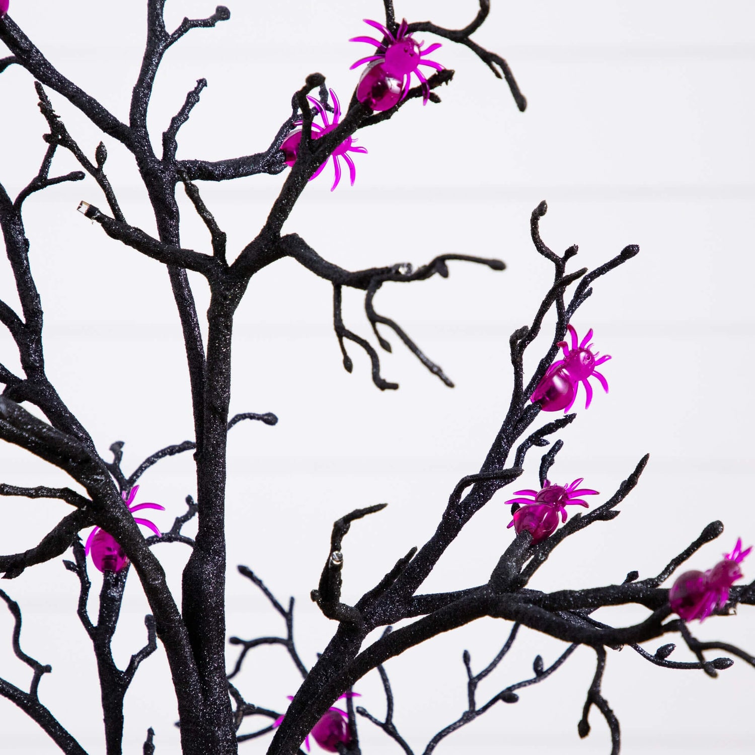 3' Pre-Lit Artificial Halloween Spider Twig Tree with 36 Purple LED Lights