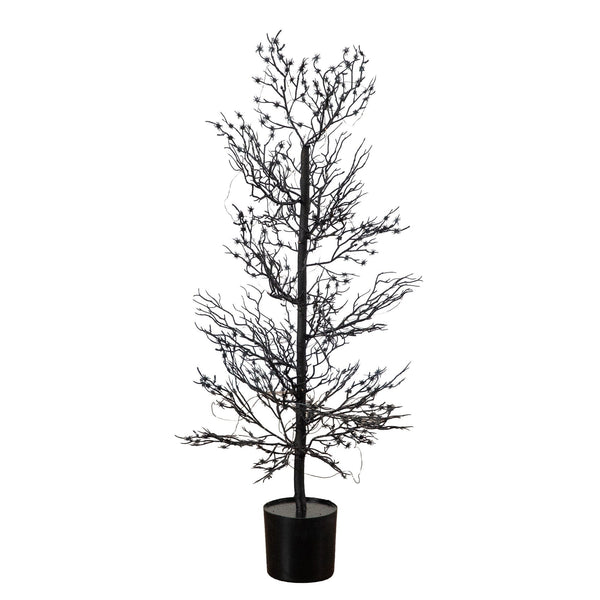 3’ Pre-Lit Artificial Halloween Spider Twig Tree with 80 Orange & Purple LED Lights