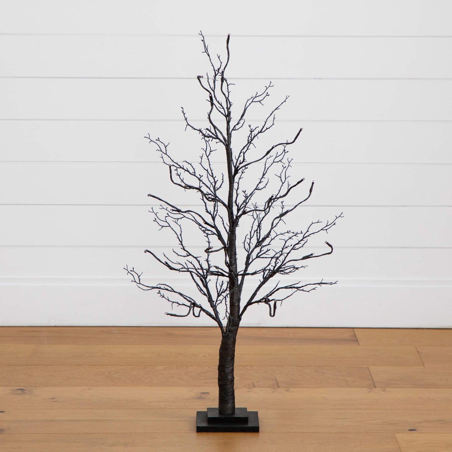 3' Pre-Lit Halloween Deluxe Black Twig Artificial Tree with 36 Orange & Purple LED Lights